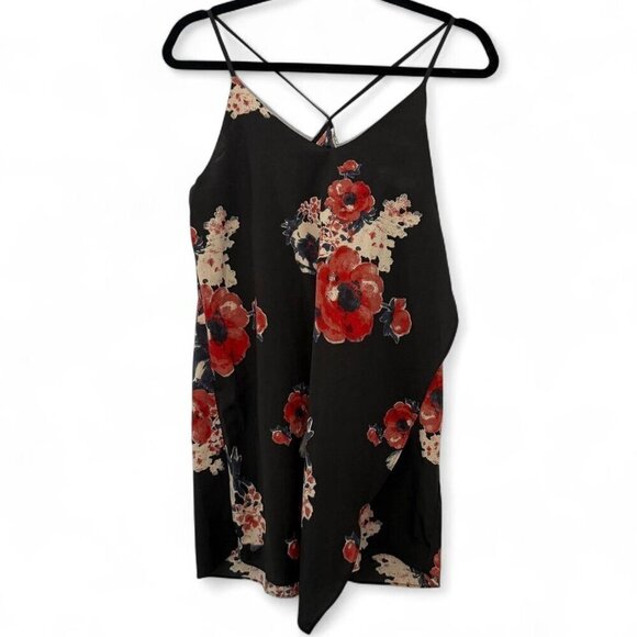 Free People Printed Chiffon Cascades Slip Black Combo SIze XS - Picture 2 of 6